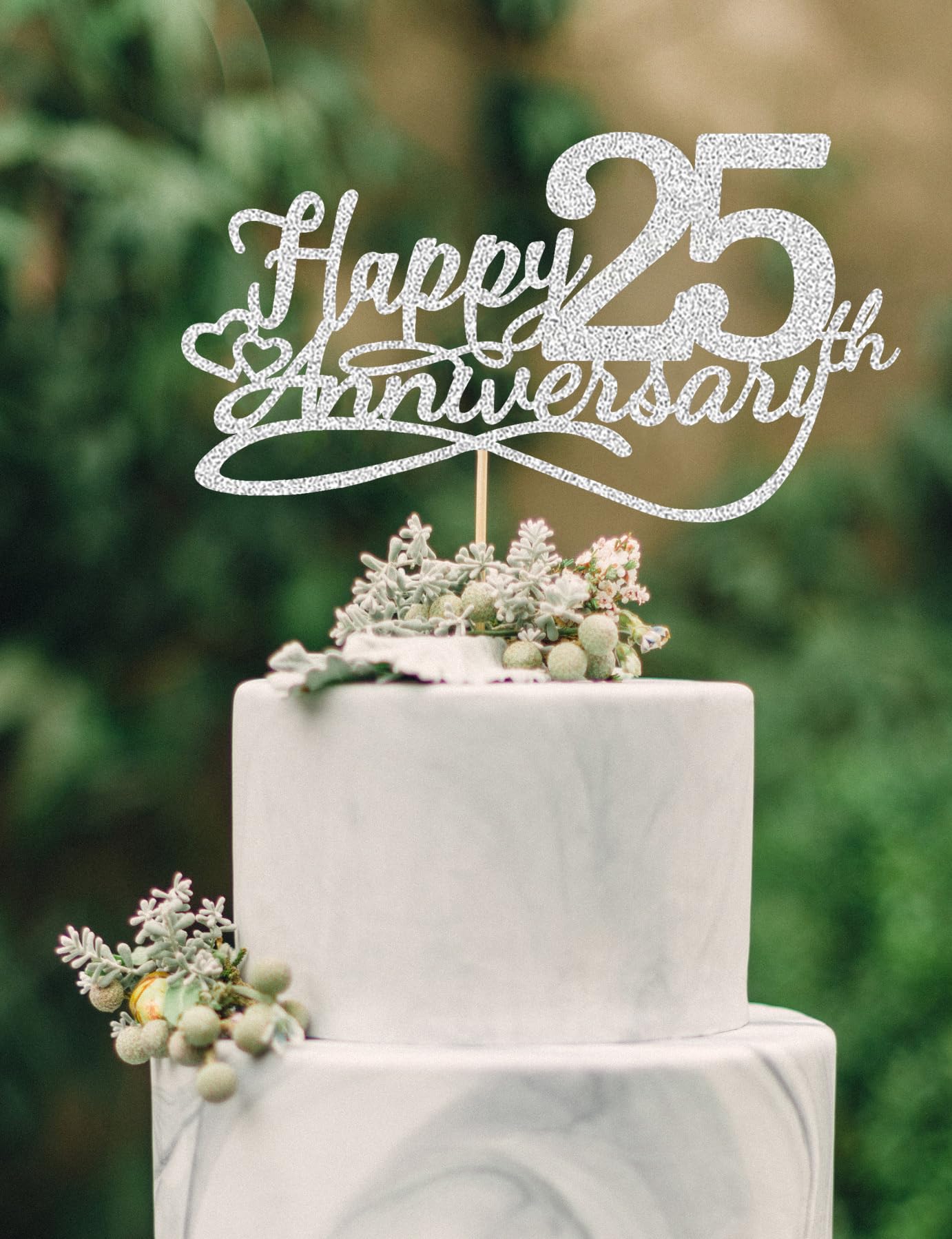 ラッピング　トッパー　1枚25円 Amazon.co.jp: Happy 25th Anniversary ケーキトッパー - 25th Wedding
